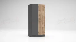 Cameretta 120x190 completa con letto a una piazza e mezza ad angolo rovere e antracite CBG8