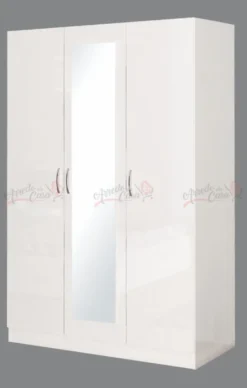 Cameretta 120x190 con letto a una piazza e mezza ad angolo e comodino moderno bianco lucido CBG9