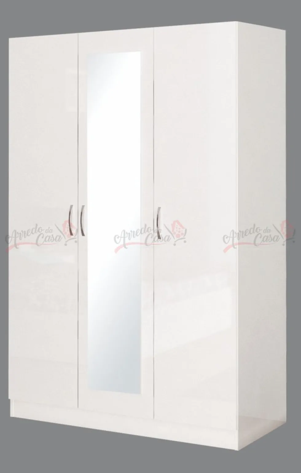 Cameretta 120x190 con letto a una piazza e mezza ad angolo e comodino moderno bianco lucido CBG9