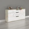 Cassettiera bianca e rovere moderna CI3042