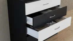 Cassettiera camera da letto bianca e nera CI3013