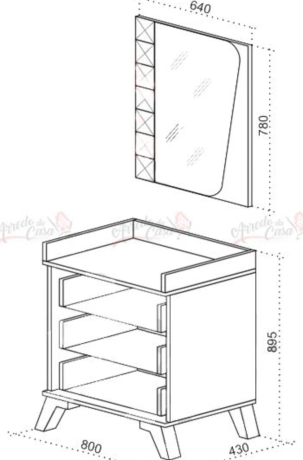 Cassettiera camera da letto nero e castagno CU3