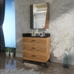 Cassettiera camera da letto nero e castagno CU3