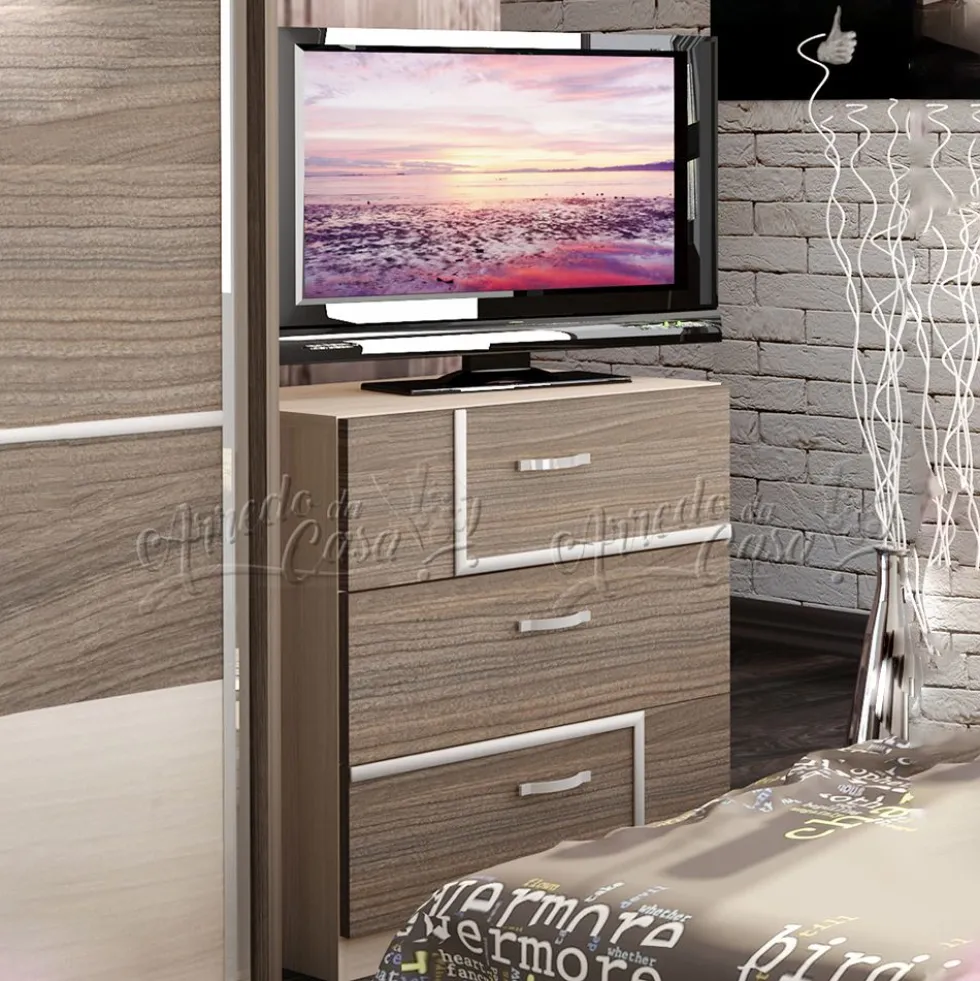 Cassettiera 70 cm moderna rovere CU13
