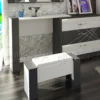 Cassettiera con specchio bianca e wengè CU9