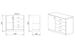 Cassettiera da cameretta moderna CI3008