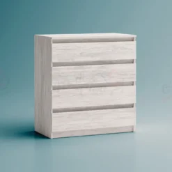 Cassettiera economica con 4 cassetti bianco legno CG2