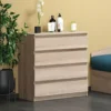 Cassettiera economica con 4 cassetti rovere chiaro CG2