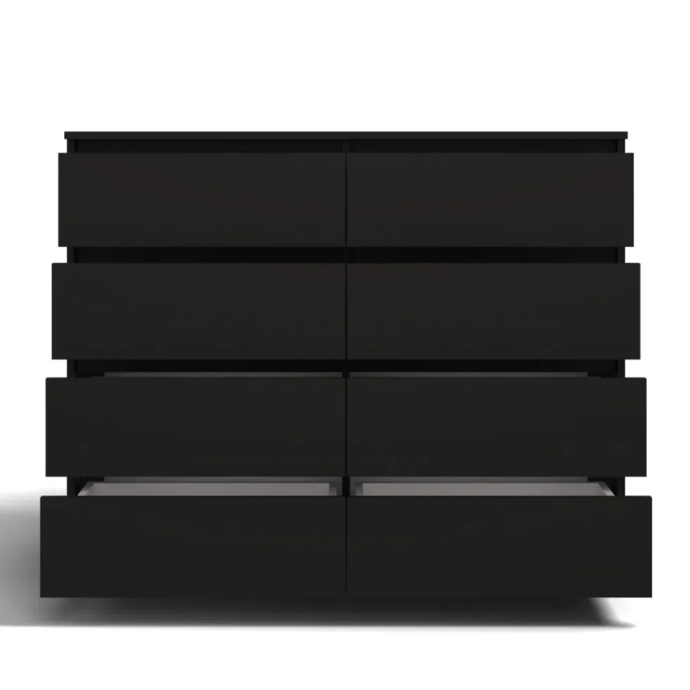 Cassettiera moderna con 8 cassetti 138x40x97 cm nera CMMT13