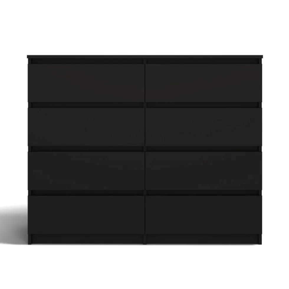 Cassettiera moderna con 8 cassetti 138x40x97 cm nera CMMT13