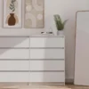Cassettiera moderna con 8 cassetti 138x40x97 cm bianca CMMT13