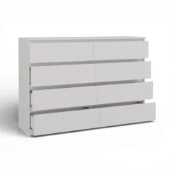 Cassettiera moderna con 8 cassetti 138x40x97 cm bianca CMMT13