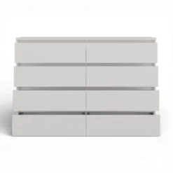 Cassettiera moderna con 8 cassetti 138x40x97 cm bianca CMMT13