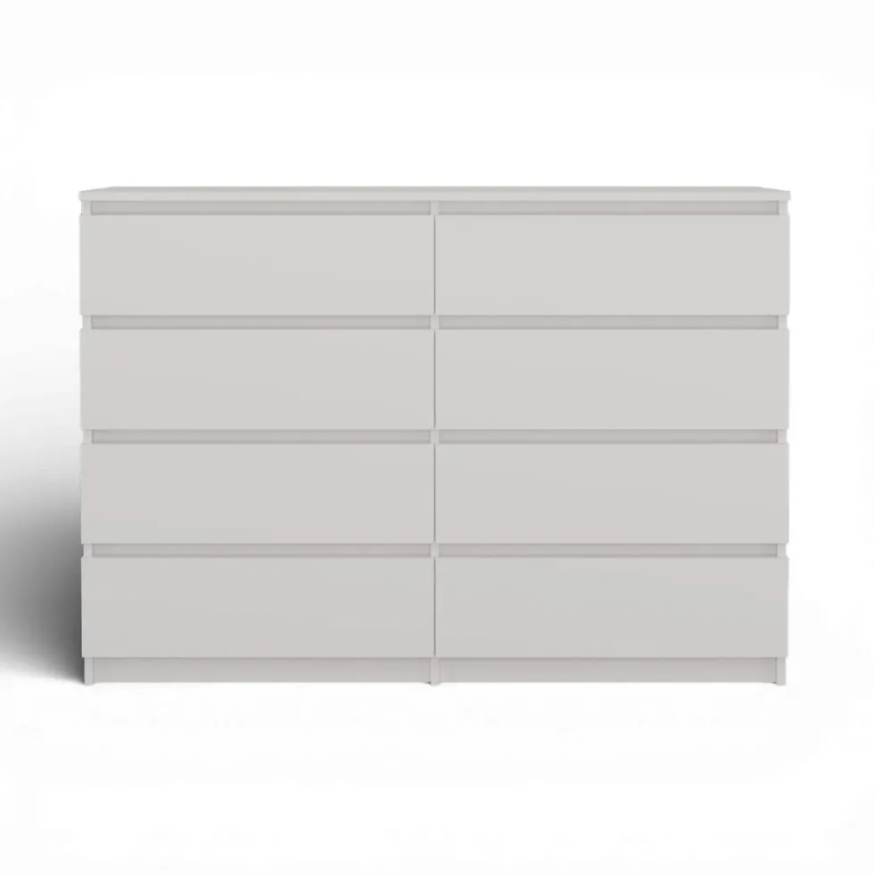 Cassettiera moderna con 8 cassetti 138x40x97 cm bianca CMMT13
