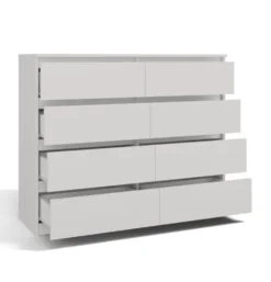 Cassettiera moderna con 8 cassetti 120x40x97 cm bianca CMMT12