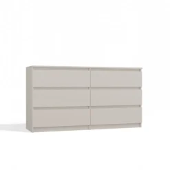 Cassettiera moderna con 6 cassetti 138x40x75 cm cashmere CMMT11
