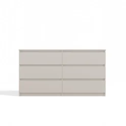 Cassettiera moderna con 6 cassetti 138x40x75 cm cashmere CMMT11