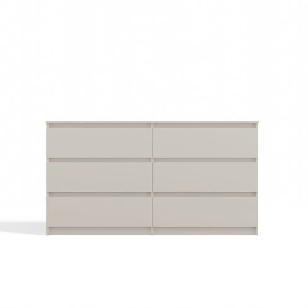 Cassettiera moderna con 6 cassetti 138x40x75 cm cashmere CMMT11