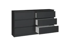 Cassettiera moderna con 6 cassetti 138x40x75 cm nera CMMT11