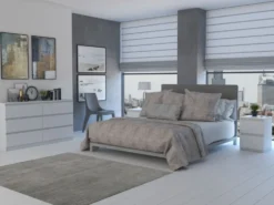 Cassettiera moderna con 6 cassetti 138x40x75 cm bianca CMMT11
