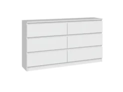 Cassettiera moderna con 6 cassetti 138x40x75 cm bianca CMMT11