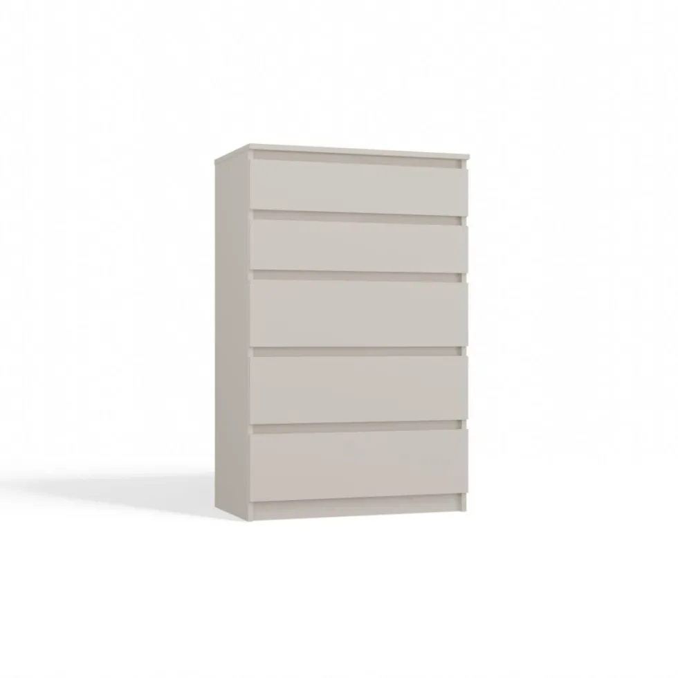 Cassettiera moderna con 5 cassetti 70x40x109 cm cashmere CMMT9