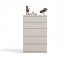 Cassettiera moderna con 5 cassetti 70x40x109 cm cashmere CMMT9