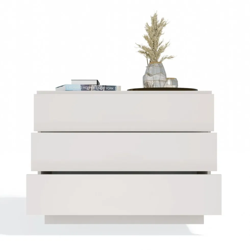 Cassettiera moderna con 3 cassetti 85x40x66 cm beige cashmere CMMT3