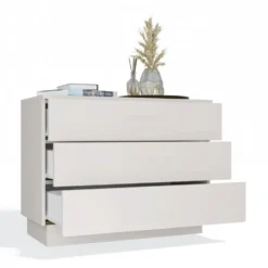 Cassettiera moderna con 3 cassetti 85x40x66 cm beige cashmere CMMT3