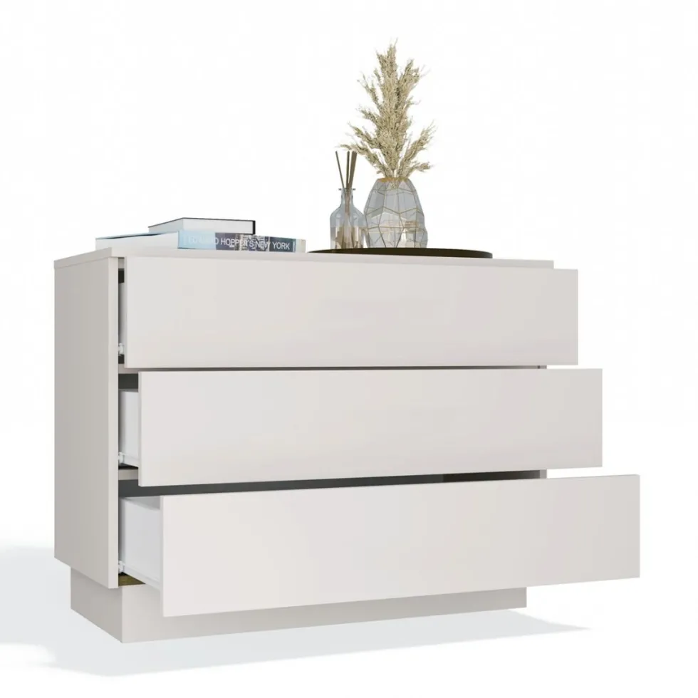 Cassettiera moderna con 3 cassetti 85x40x66 cm beige cashmere CMMT3