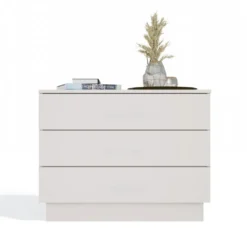 Cassettiera moderna con 3 cassetti 85x40x66 cm beige cashmere CMMT3