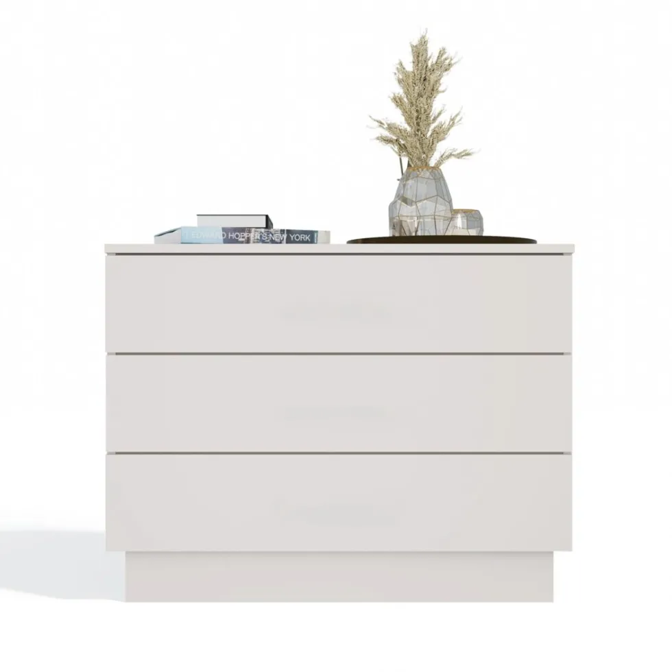 Cassettiera moderna con 3 cassetti 85x40x66 cm beige cashmere CMMT3