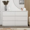 Cassettiera moderna con 6 cassetti 120x40x73 cm bianca CMMT4