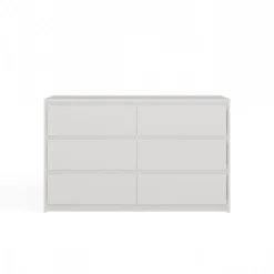 Cassettiera moderna con 6 cassetti 120x40x73 cm bianca CMMT4