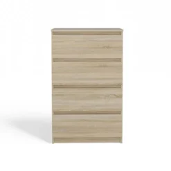 Cassettiera moderna con 4 cassetti 70x40x97cm rovere chiaro CMMT8