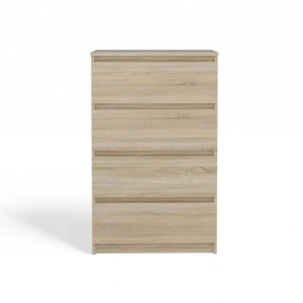 Cassettiera moderna con 4 cassetti 70x40x97cm rovere chiaro CMMT8