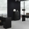 Cassettiera moderna con 5 cassetti 70x40x109 cm nera CMMT9