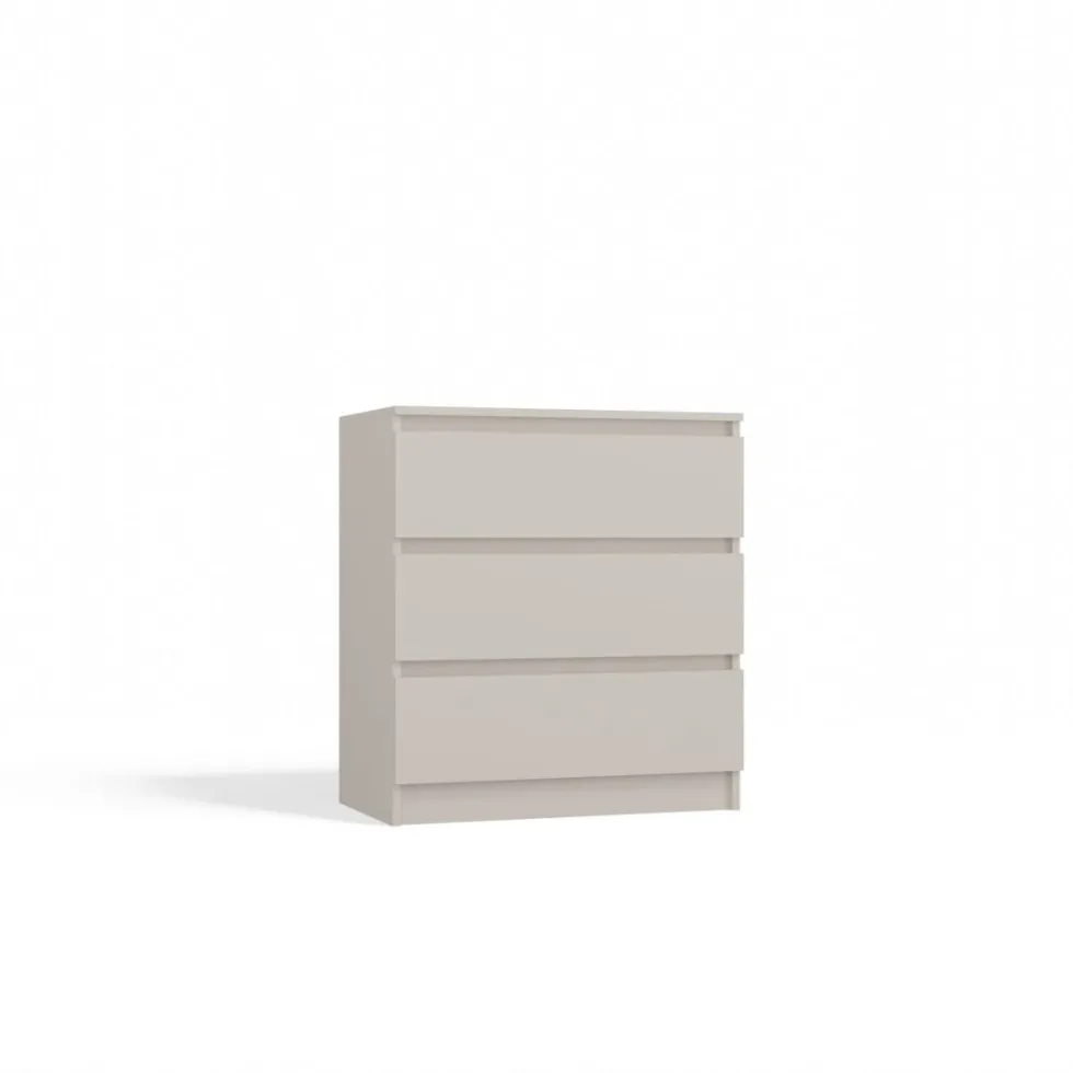 Cassettiera moderna con 3 cassetti 70x40x75 cm cashmere CMMT6