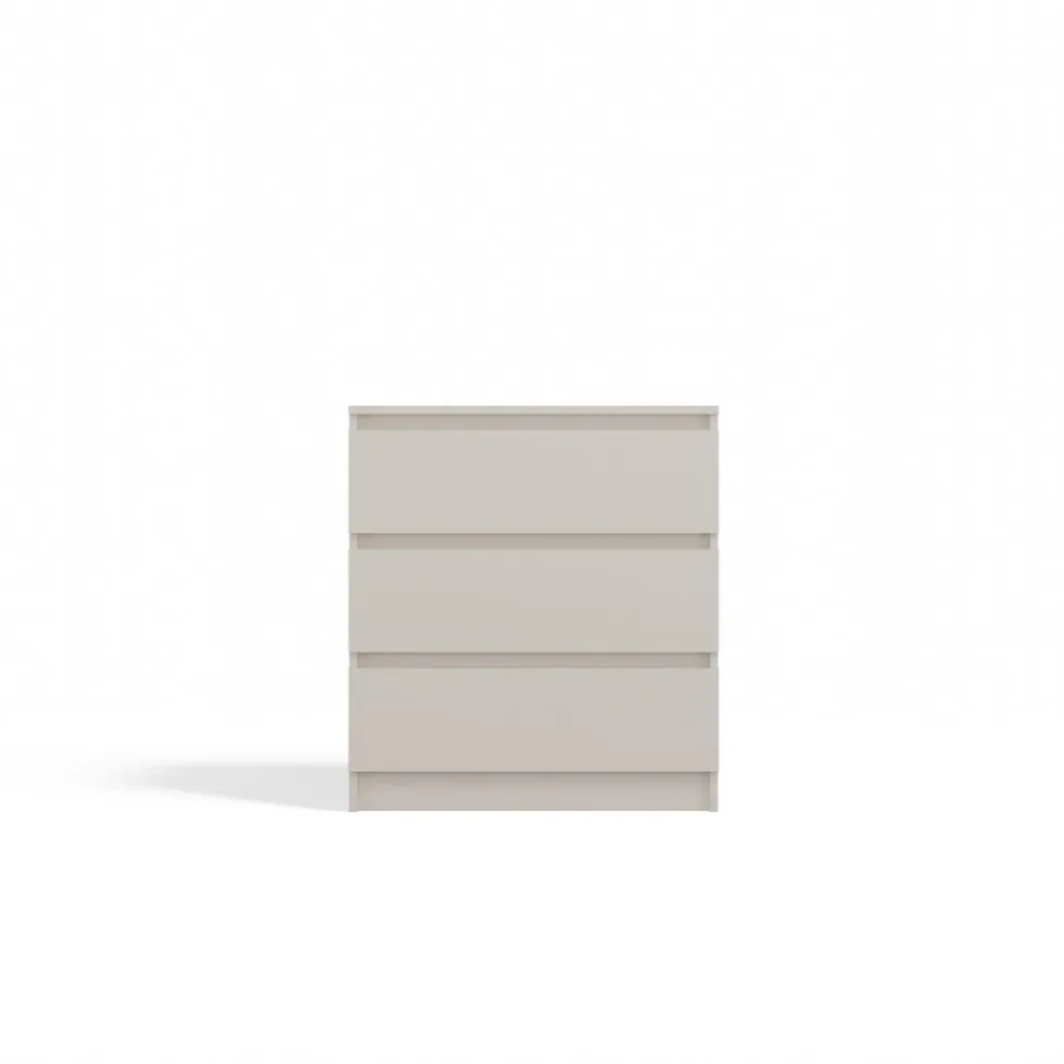 Cassettiera moderna con 3 cassetti 70x40x75 cm cashmere CMMT6