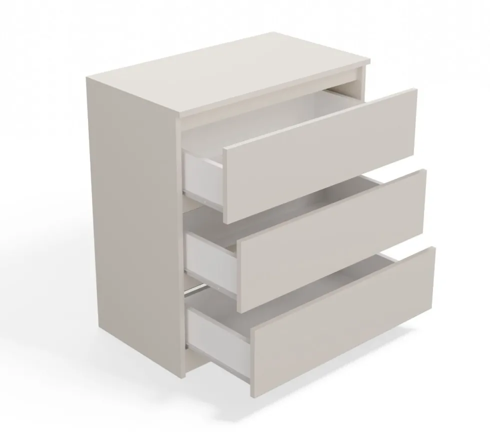 Cassettiera moderna con 3 cassetti 70x40x75 cm cashmere CMMT6