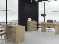 Cassettiera moderna con 3 cassetti 70x40x75 cm rovere chiaro CMMT6