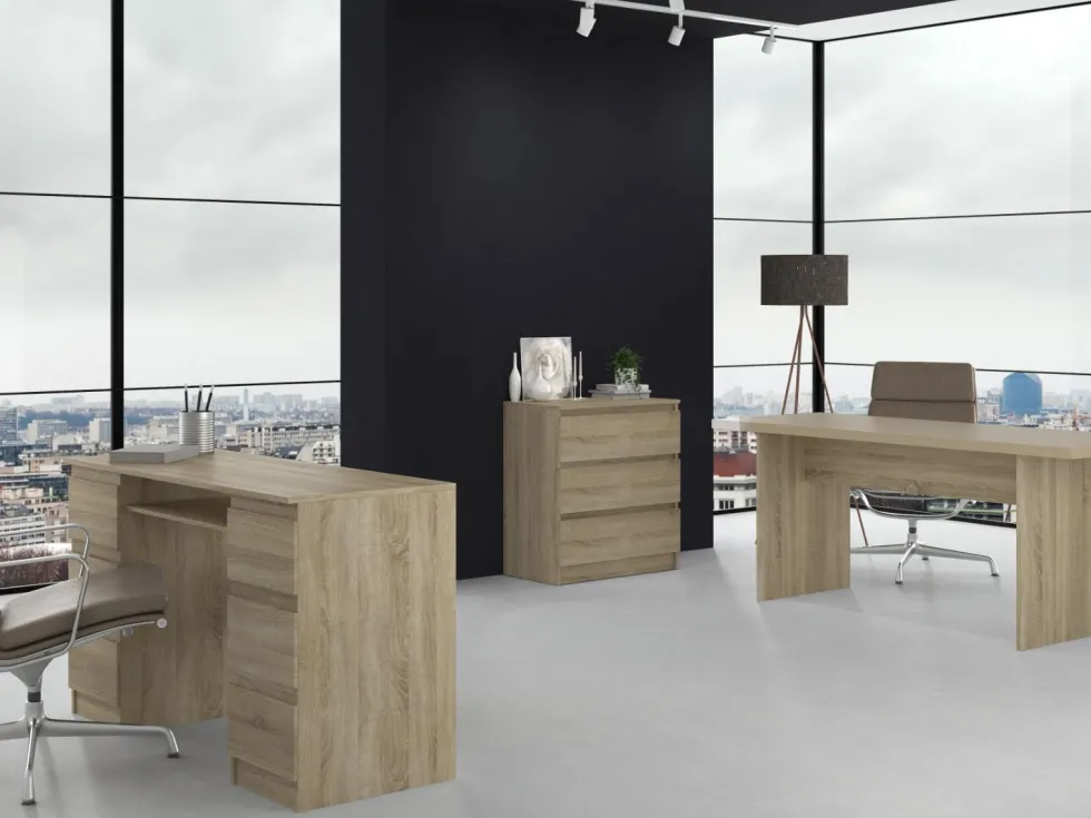 Cassettiera moderna con 3 cassetti 70x40x75 cm rovere chiaro CMMT6