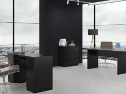 Cassettiera moderna con 3 cassetti 70x40x75 cm nera CMMT6