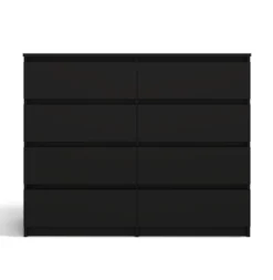 Cassettiera moderna con 8 cassetti 120x40x97 cm nera CMMT12