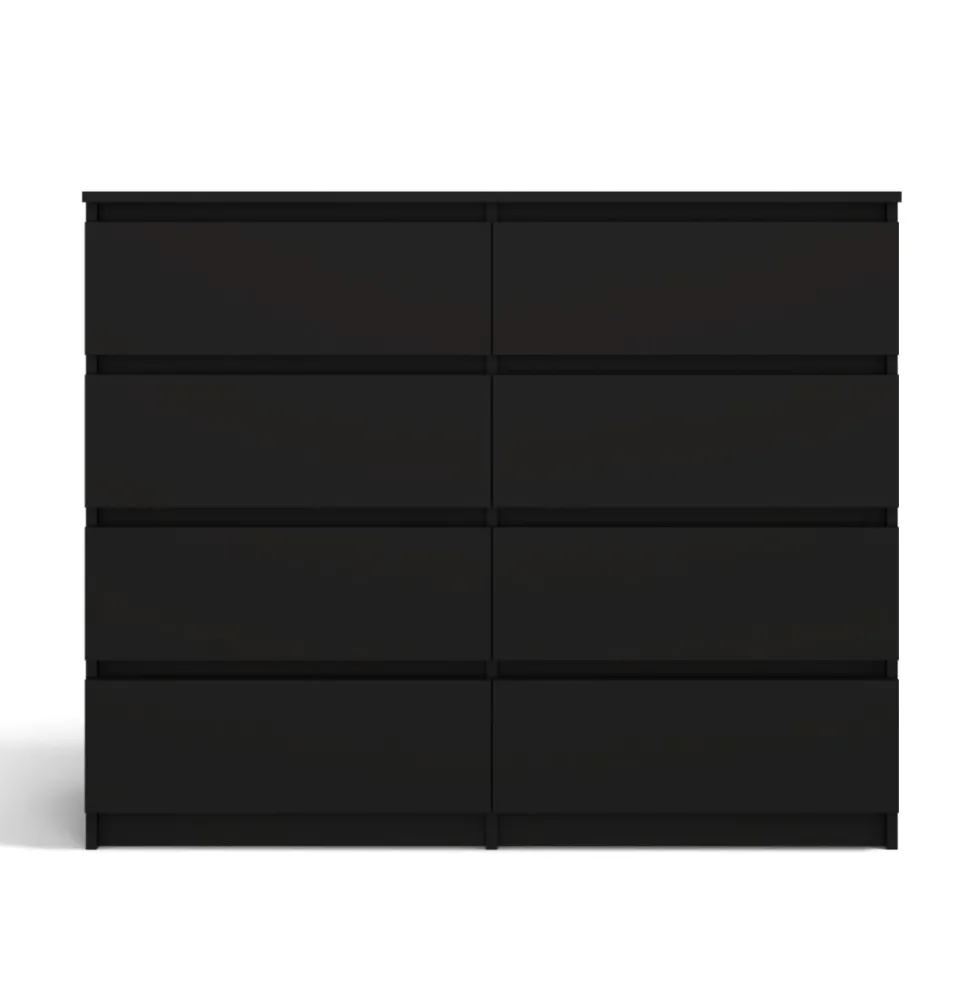 Cassettiera moderna con 8 cassetti 120x40x97 cm nera CMMT12