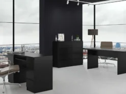 Cassettiera moderna con 8 cassetti 120x40x97 cm nera CMMT12