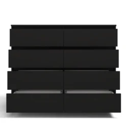 Cassettiera moderna con 8 cassetti 120x40x97 cm nera CMMT12