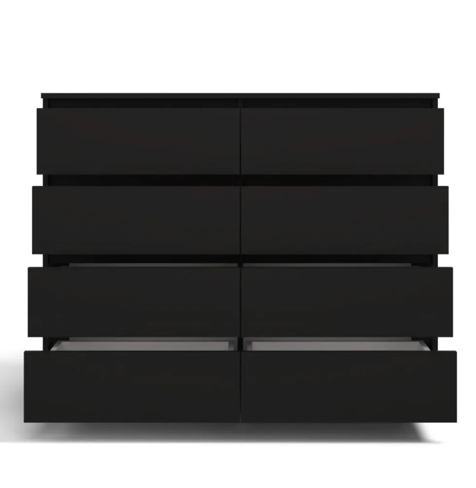 Cassettiera moderna con 8 cassetti 120x40x97 cm nera CMMT12