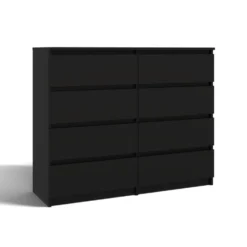 Cassettiera moderna con 8 cassetti 120x40x97 cm nera CMMT12