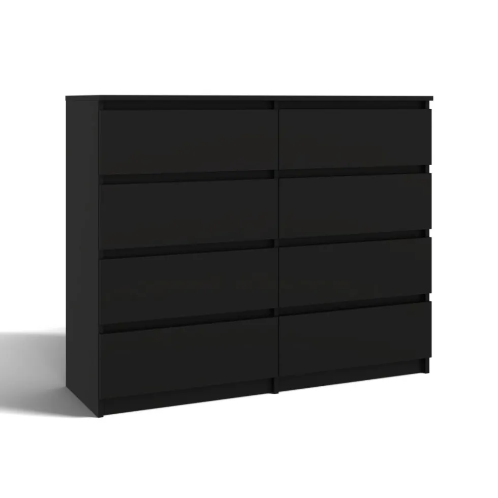 Cassettiera moderna con 8 cassetti 120x40x97 cm nera CMMT12